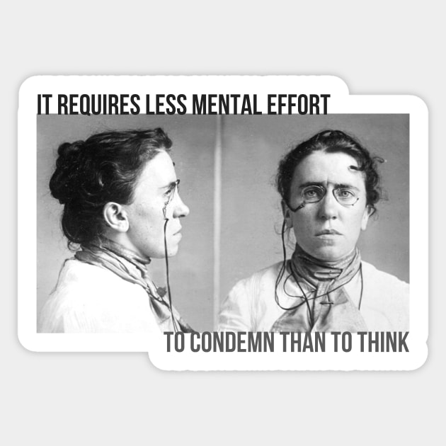 Emma Goldman mug shot Sticker by Everyday Anarchism